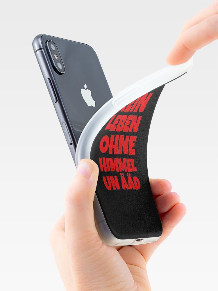 Alternative Ansicht von Kein Leben ohne Himmel un Ääd (Rot) Kölscher Spruch iPhone-Hülle & Cover