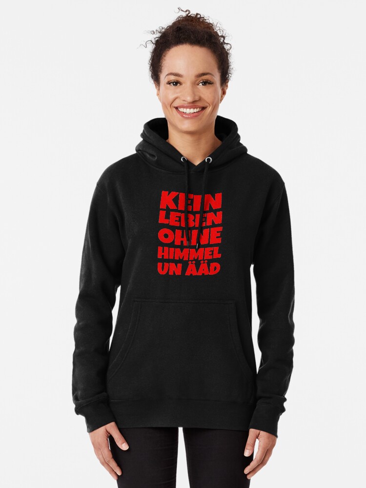 Alternative Ansicht von Kein Leben ohne Himmel un Ääd (Rot) Kölscher Spruch Hoodie