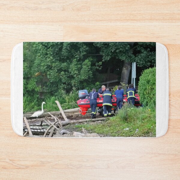 Item preview, Firemen in Rescue Training at the River Chester designed and sold by AnnDixon.