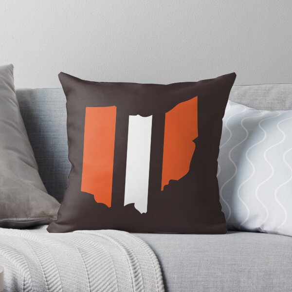 Pegasus Sports Orange NFL Cleveland Browns Plaid 20 in x 26 in Bed Pillow with Sherpa Back