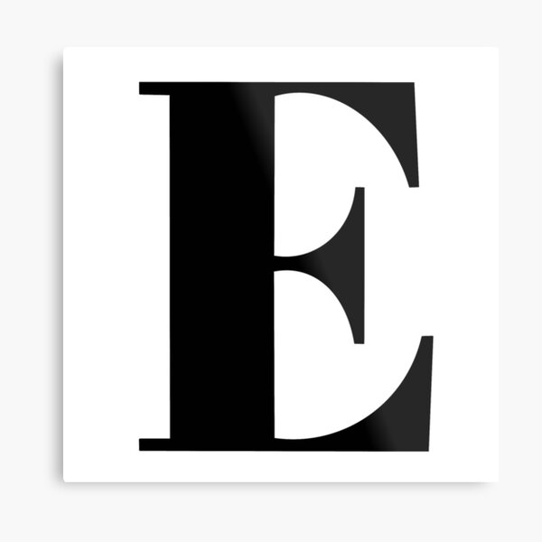 Printable Solid Black Letter E Silhouette