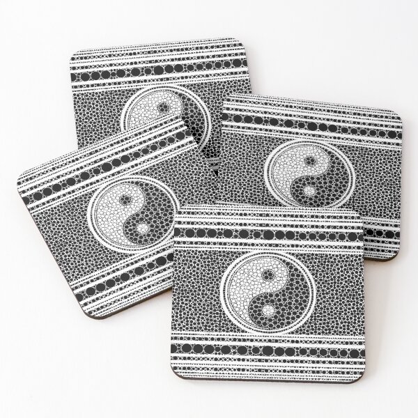 Item preview, Yin and Yang Dot Art Black and white designed and sold by k9printart.