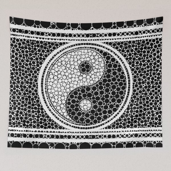 Item preview, Yin and Yang Dot Art Black and white designed and sold by k9printart.