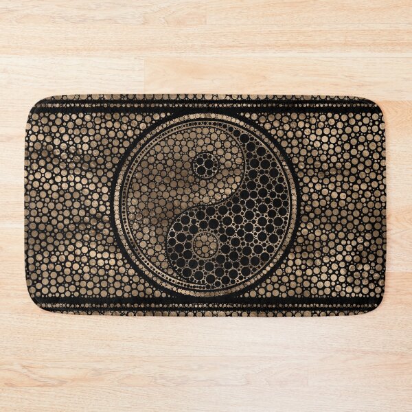 Item preview, Yin and Yang Dot Art Black and gold designed and sold by k9printart.