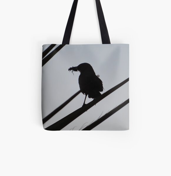 Pájaro e insecto Bolsa estampada de tela