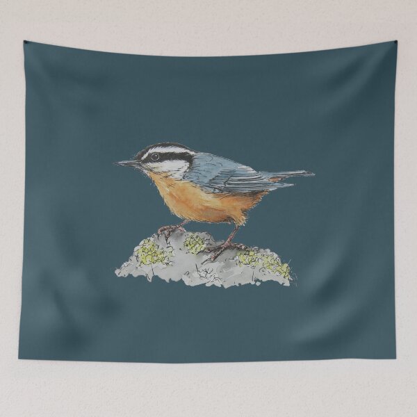 Item preview, Beautiful Nuthatch Bird in Watercolour and Ink. designed and sold by TTWG.