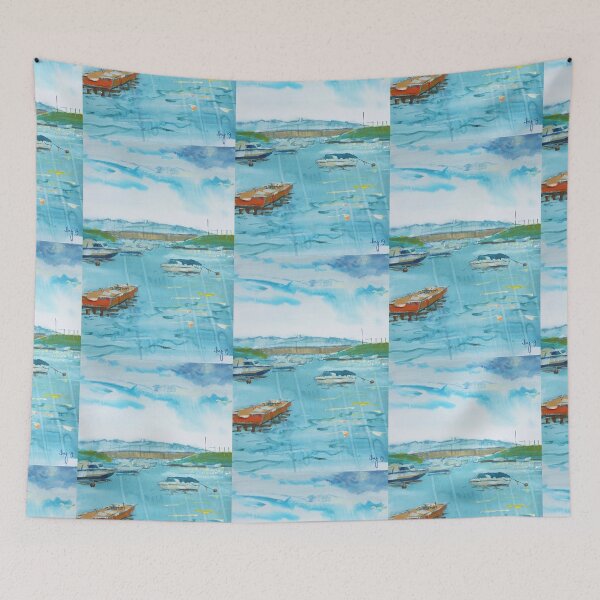 Item preview, Boats at Cockwood Harbour near the Anchor Inn in Devon Painting designed and sold by MikeJory.