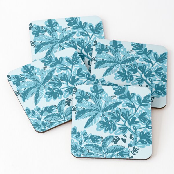 Item preview, Blue Abstract Leaves Print designed and sold by kapotka.
