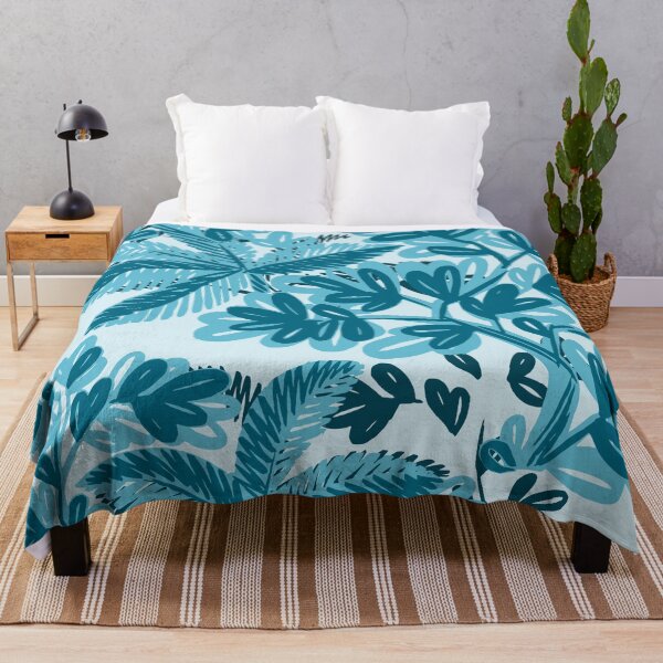 Item preview, Blue Abstract Leaves Print designed and sold by kapotka.