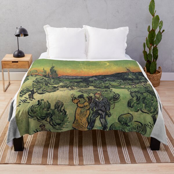 Item preview, Vincent Van Gogh - Landscape with Couple Walking and Crescent Moon designed and sold by vakashop.