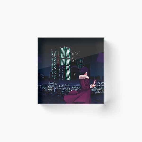 Jill Stingray VA-11 HALL-A Glitch City Acrylic Block