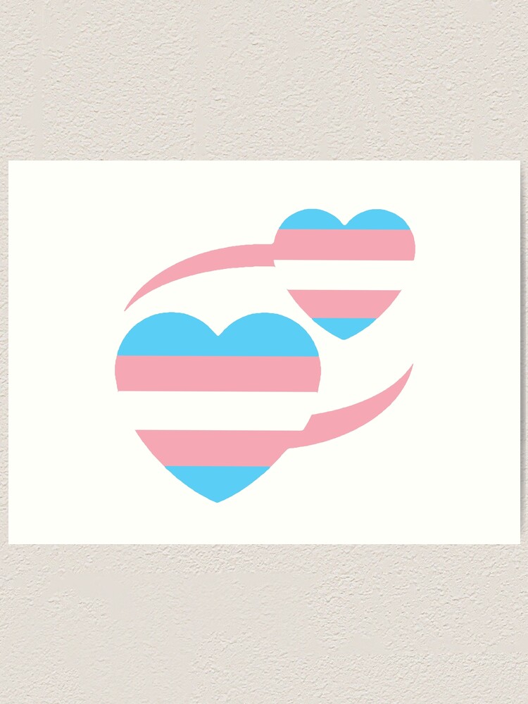 Trans Flag Heart Emoji Art Print By Stertube Redbubble