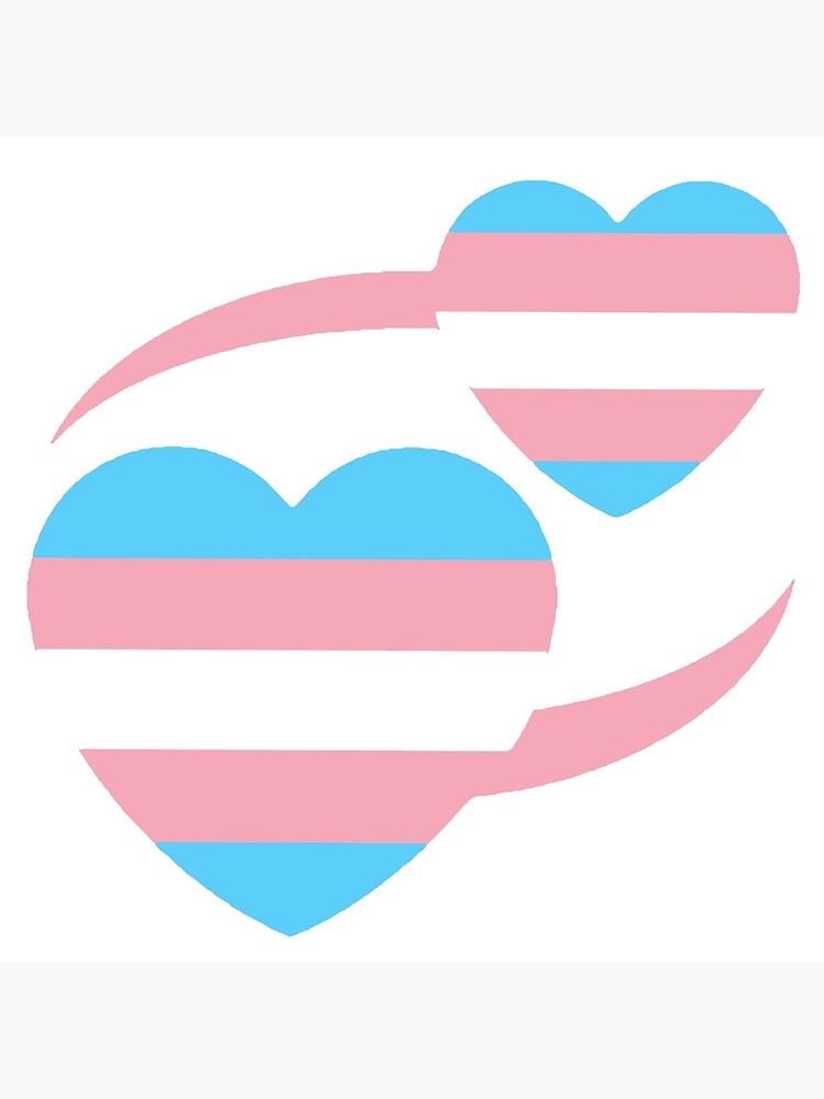 Trans Flag Heart Emoji Art Board Print By Stertube Redbubble