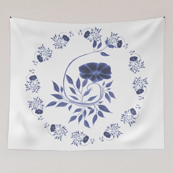 Item preview, Flower in blue designed and sold by maderdaniel.