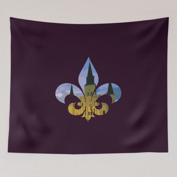 Item preview, New Orleans Jackson Square St. Louis Cathedral in Fleur De Lis designed and sold by BlackCoffeeCake.