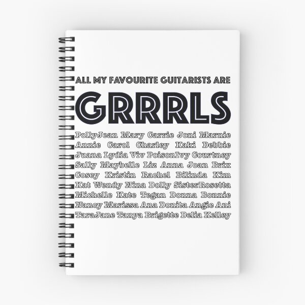Aperçu de l'œuvre Tous mes guitaristes préférés sont GRRRLS (texte en blanc) créée et vendue par LucySeaCrow.