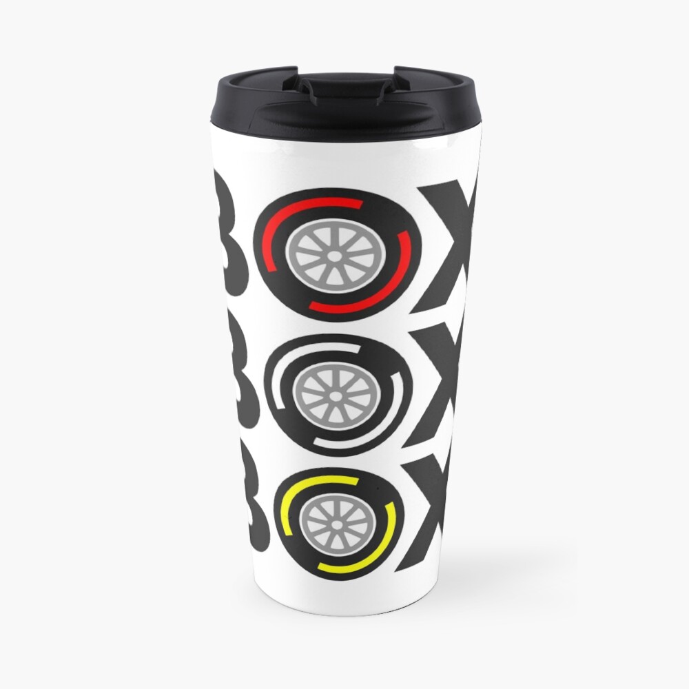 "Box Box Box" F1 Tyre Compound Design Travel Mug