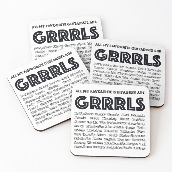 Item preview, All my favourite guitarists are GRRRLS (white text) designed and sold by LucySeaCrow.