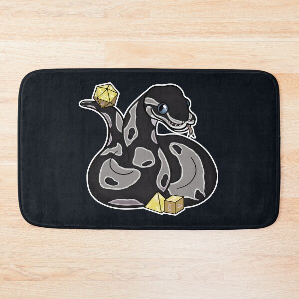 Item preview, Axanthic Morph Ball Royal Python with D20, D4, and D6 designed and sold by Katy Creates.