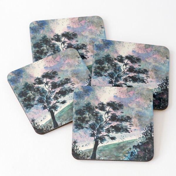 Item preview, Colorful Night Sky above the Fields  designed and sold by Sebastian Grafmann.