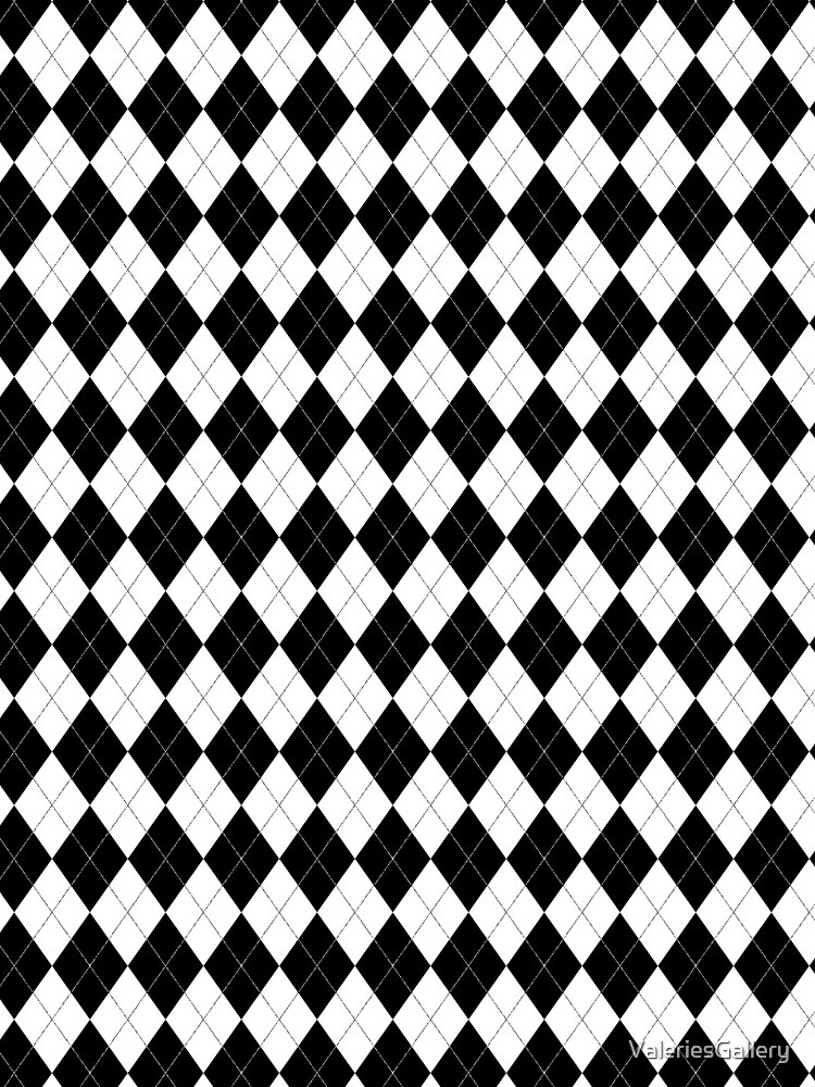 Black and White Argyle Pattern by ValeriesGallery