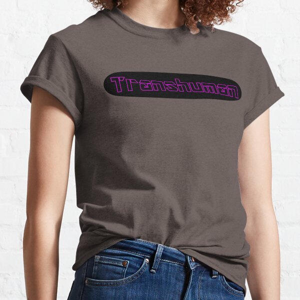 Transhuman Purple Outline on Black Background Classic T-Shirt