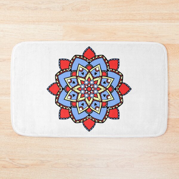 Item preview, Red and blue mandala pattern designed and sold by destinybetts.