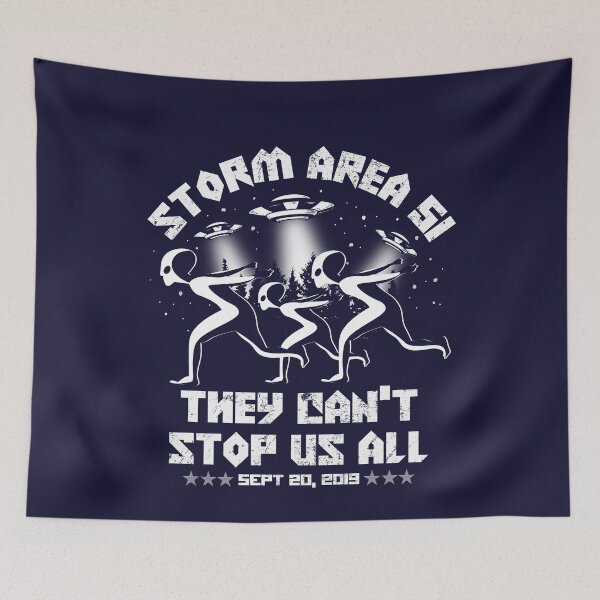 Item preview, Storm Area 51 Shirt - They Can't Stop Us All Aliens Running UFO standing T-shirt Men Women  designed and sold by Dolphin Graphic.