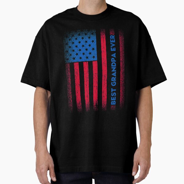 Item preview, Best Grandpa Ever America Flag Gift - Funny retro vintage flag shirt with grunge old texture Tees for Grandpa Papa designed and sold by Dolphin Graphic.