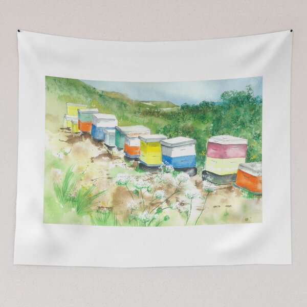Item preview, Beehives on the hillside designed and sold by Corinne Matus A Splash of Colour.