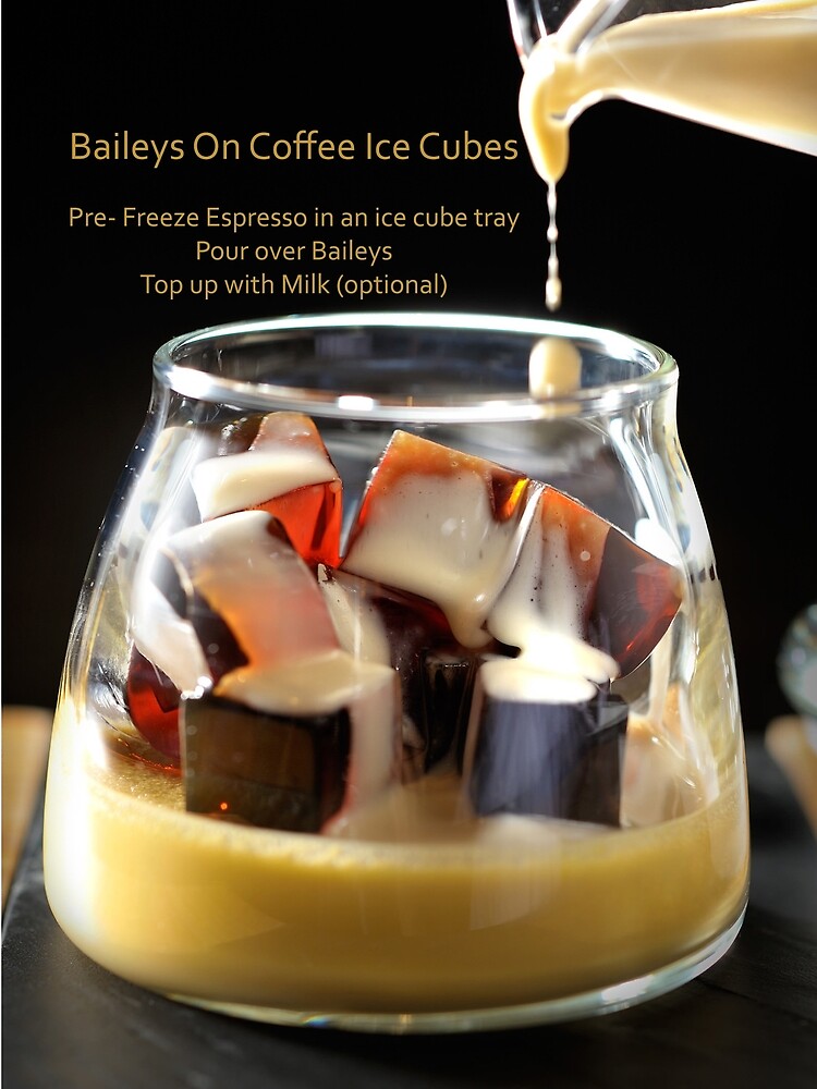 "Baileys On Coffee Ice Cubes Recipe Card" Photographic Print by antsp35