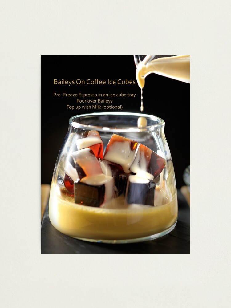 "Baileys On Coffee Ice Cubes Recipe Card" Photographic Print by antsp35 Redbubble