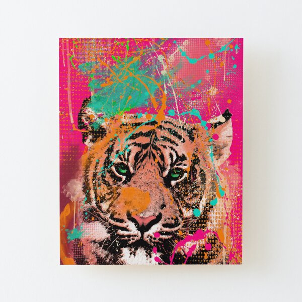 Triangular Tiger Abstract Framed Wall Art Print 9X7 In