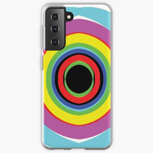 #OpArt #OpticalArt #Design, #illustration, rainbow, bright, creativity, art, fun, target, horizontal, color image, circle Samsung Galaxy Soft Case