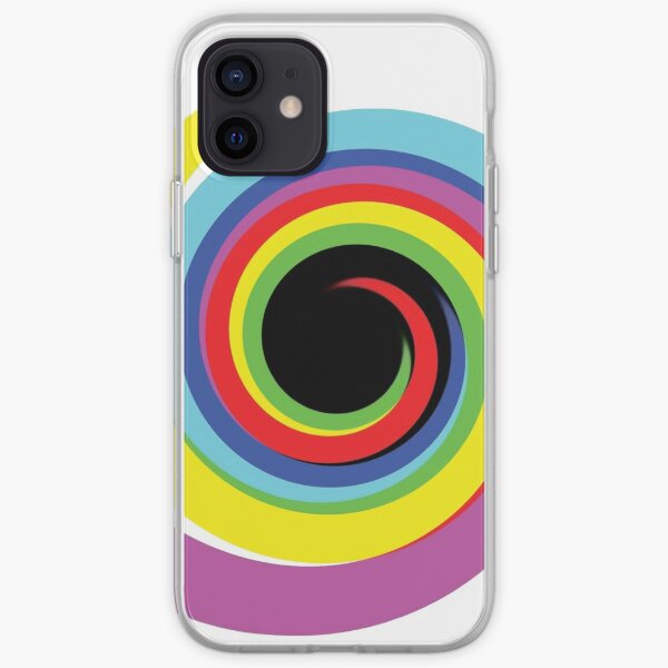#OpArt #OpticalArt #Rainbow, #design, vortex, creativity, bright, target, horizontal, color, circle, multi colored iPhone Soft Case