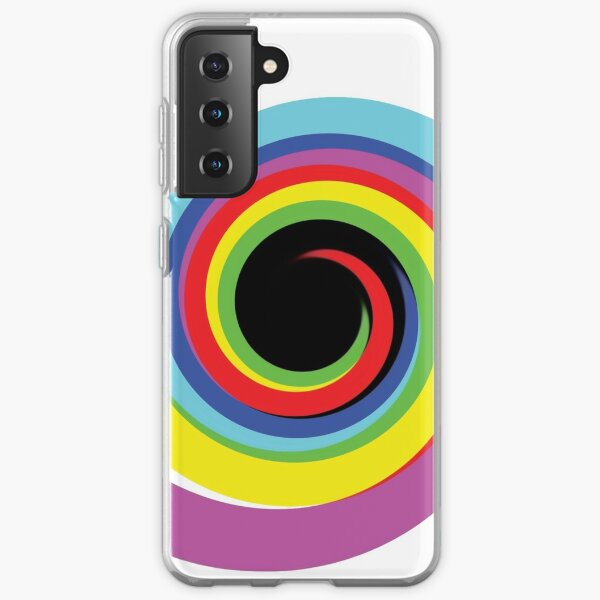 #OpArt #OpticalArt #Rainbow, #design, vortex, creativity, bright, target, horizontal, color, circle, multi colored Samsung Galaxy Soft Case