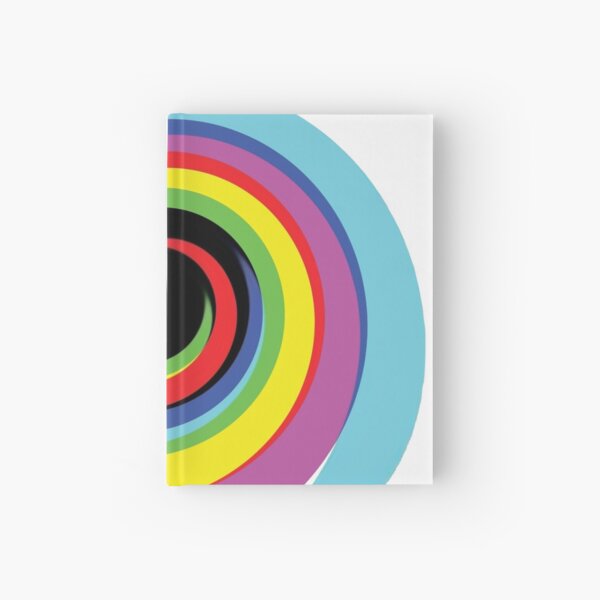 #OpArt #OpticalArt #Rainbow, #design, vortex, creativity, bright, target, horizontal, color, circle, multi colored Hardcover Journal