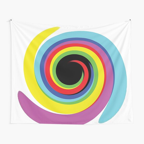 #OpArt #OpticalArt #Rainbow, #design, vortex, creativity, bright, target, horizontal, color, circle, multi colored Tapestry