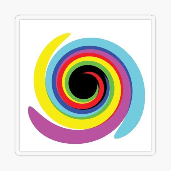 #OpArt #OpticalArt #Rainbow, #design, vortex, creativity, bright, target, horizontal, color, circle, multi colored Transparent Sticker