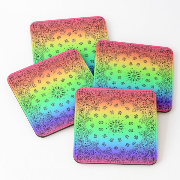 Item preview, Rainbow Bandana with Black Paisley designed and sold by DeeJayDesign.