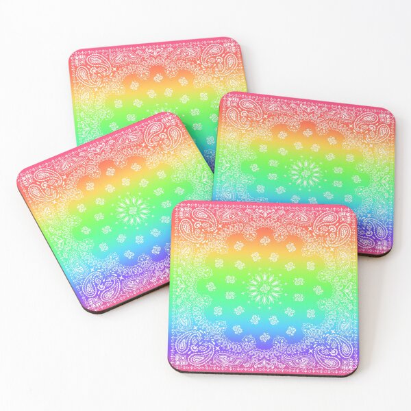 Item preview, Rainbow Bandana with White Paisley designed and sold by DeeJayDesign.