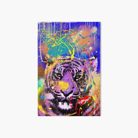 Triangular Tiger Abstract Framed Wall Art Print 9X7 In