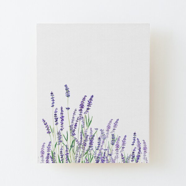 purple lavender horizontal watercolor Wood Mounted Print