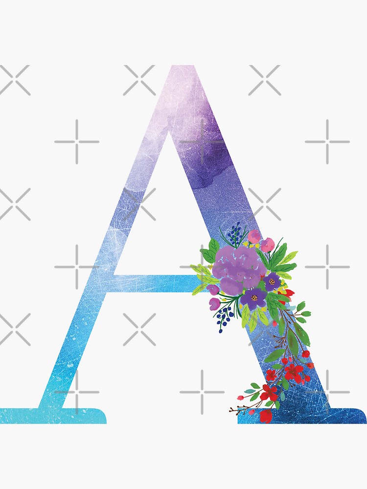 Floral Monogram Letter A by tribbledesign