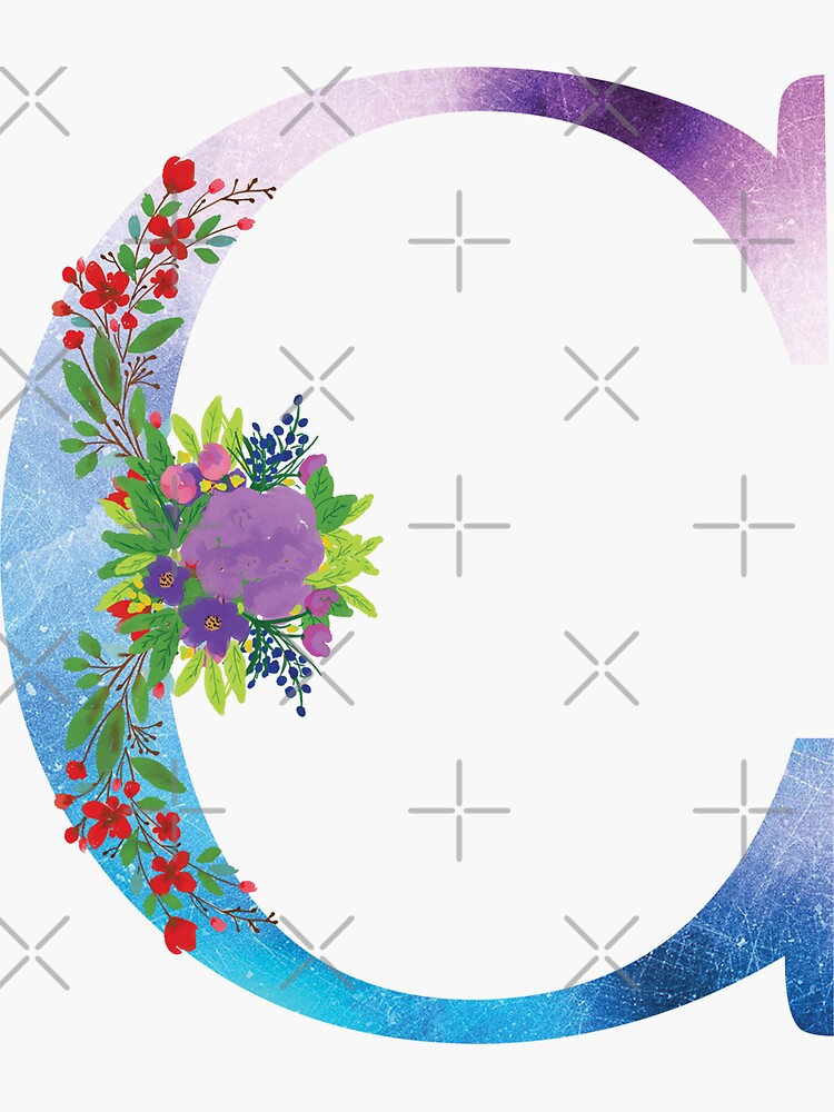 Floral Monogram Letter C by tribbledesign