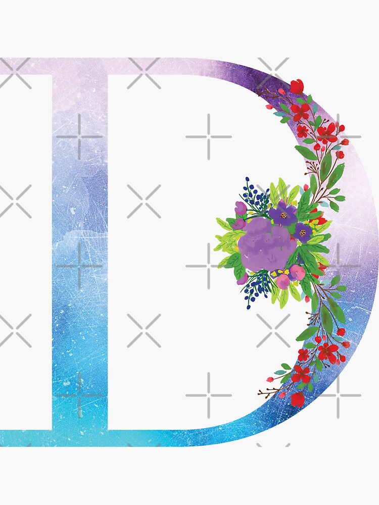 Floral Monogram Letter D by tribbledesign
