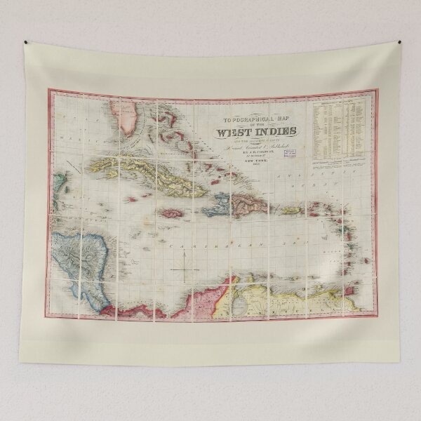 Item preview, West Indies Map (1853) designed and sold by allhistory.