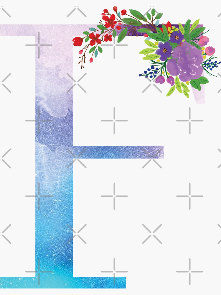 Watercolor Floral Monogram Letter F by tribbledesign