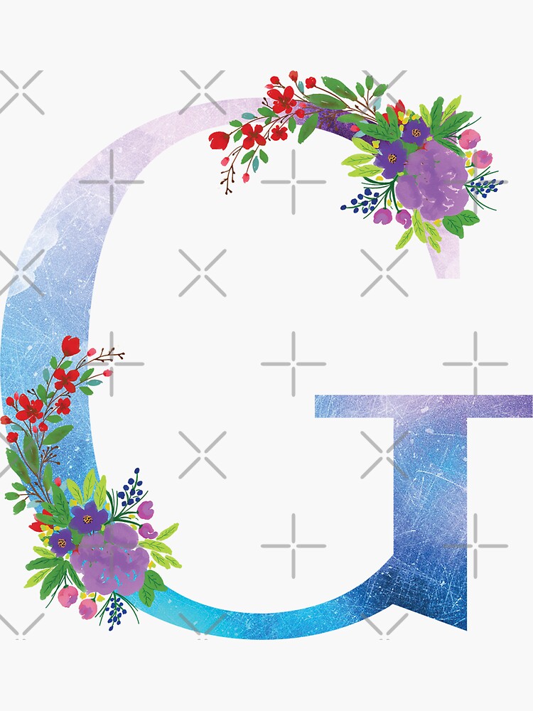 Watercolor Floral Monogram Letter G by tribbledesign
