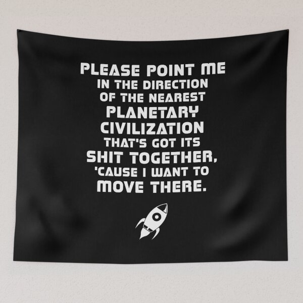 Item preview, Planetary Civilization Funny Science Fiction Design designed and sold by Cat Lady Designs.